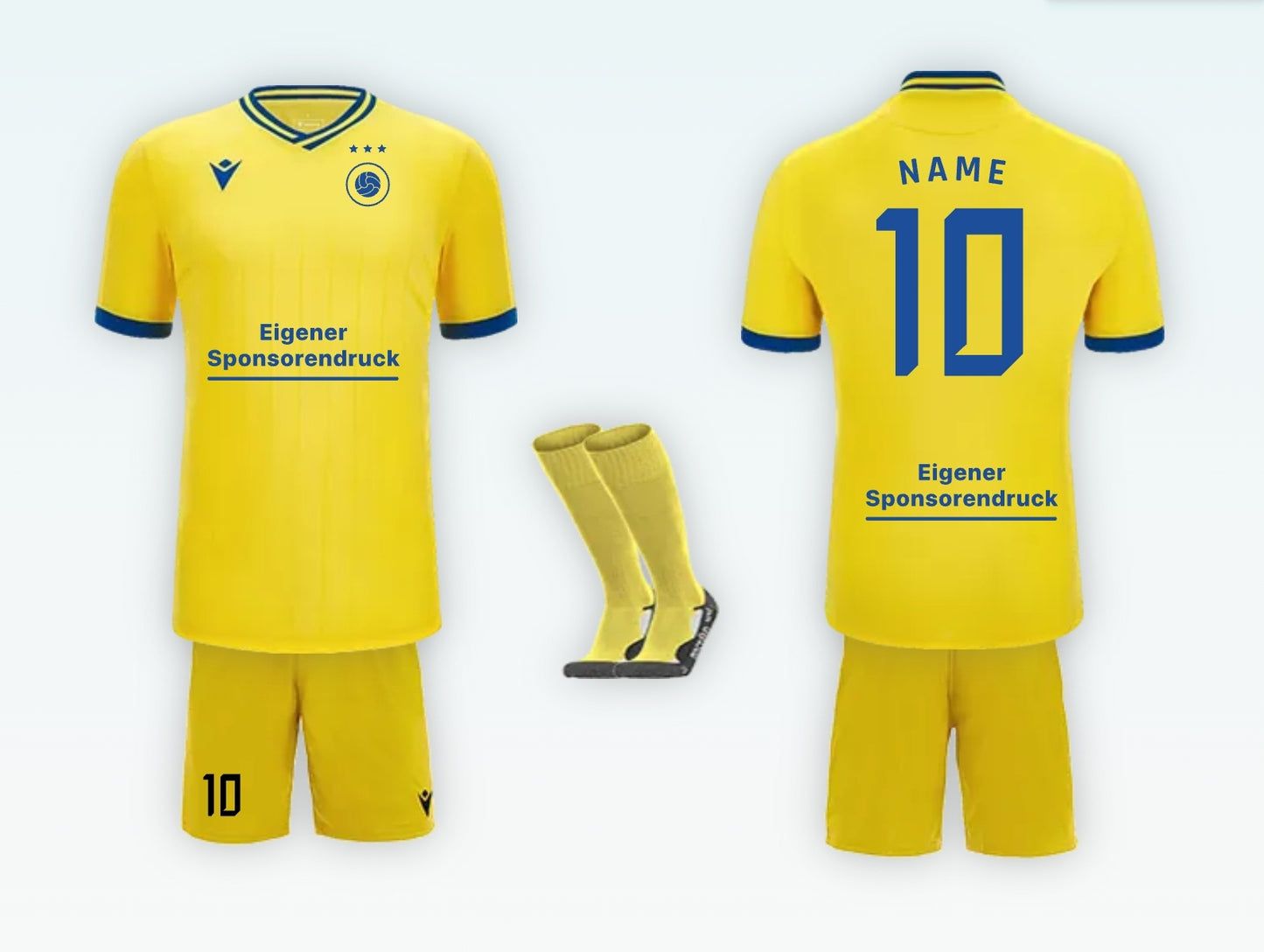 Fußball-Uniform Set – Trikot, Shorts & Stutzen