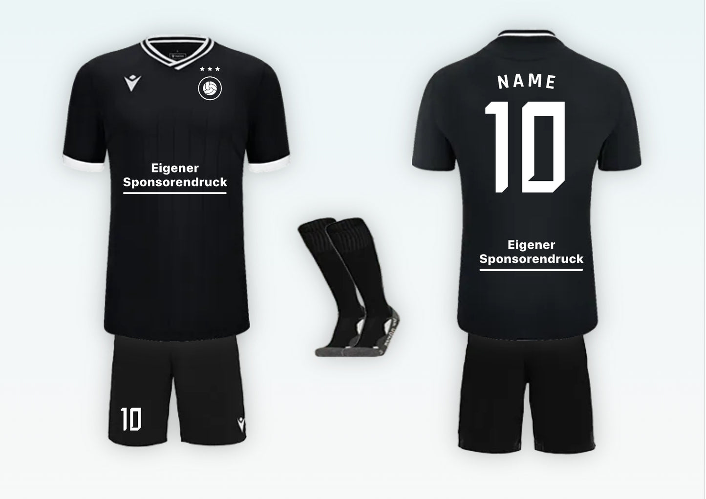Fußball-Uniform Set – Trikot, Shorts & Stutzen