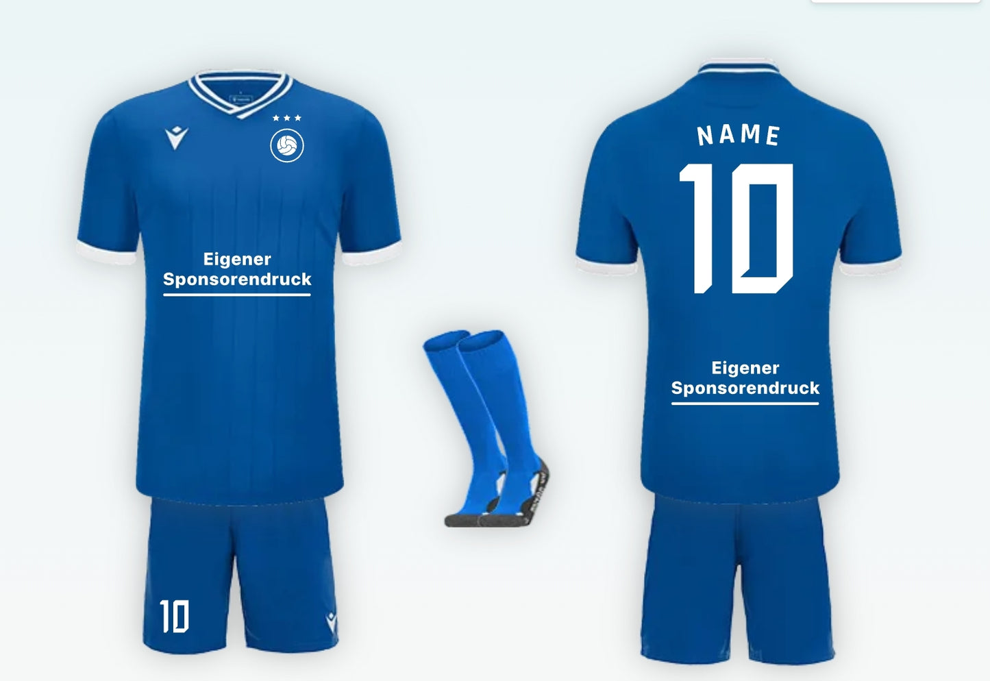 Fußball-Uniform Set – Trikot, Shorts & Stutzen