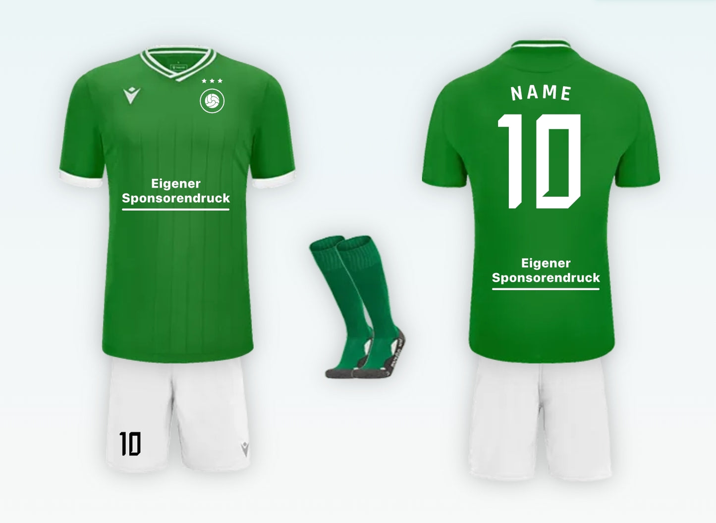 Fußball-Uniform Set – Trikot, Shorts & Stutzen