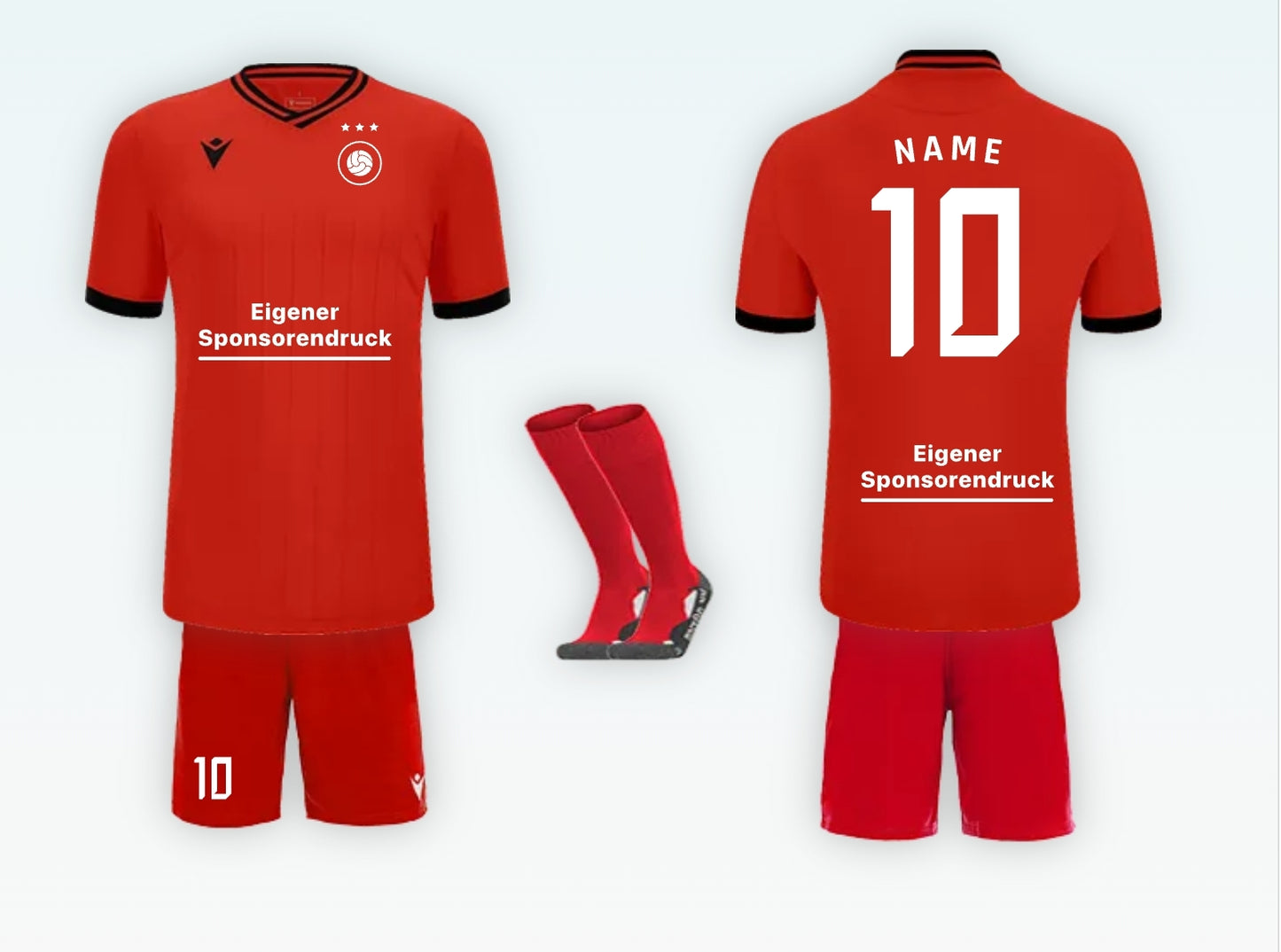 Fußball-Uniform Set – Trikot, Shorts & Stutzen
