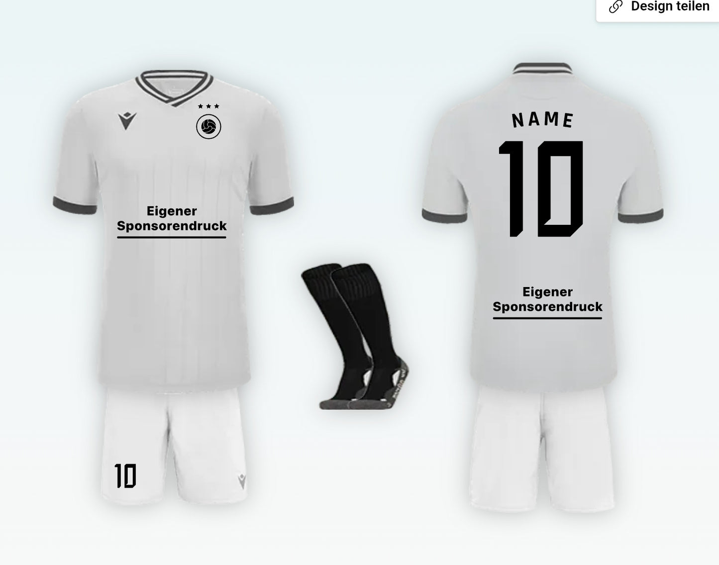 Fußball-Uniform Set – Trikot, Shorts & Stutzen