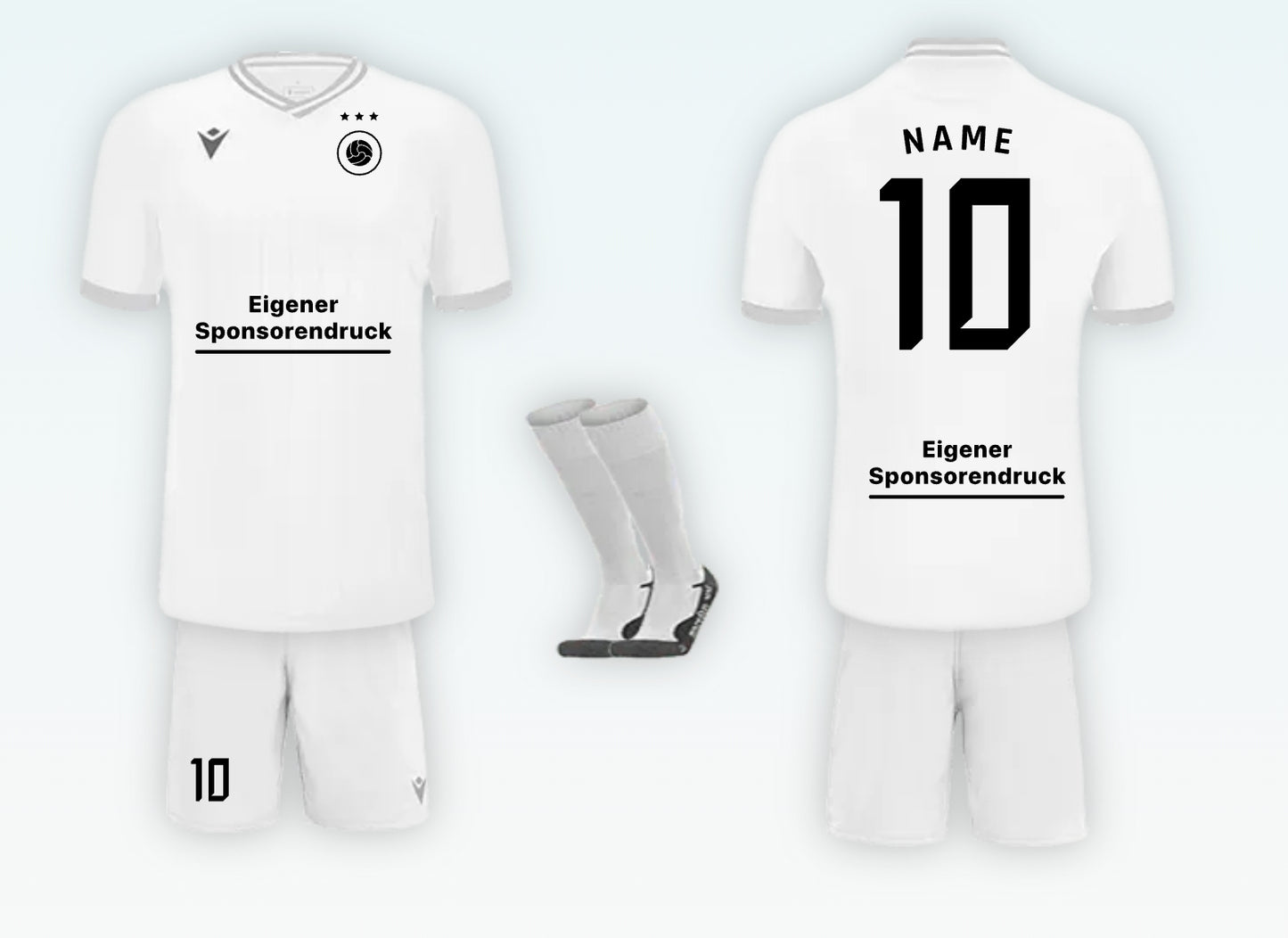 Fußball-Uniform Set – Trikot, Shorts & Stutzen